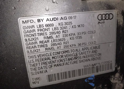 2018 Audi Q7 3.0T Premium from USA, damaged, VIN WA1VAAF78JD013824